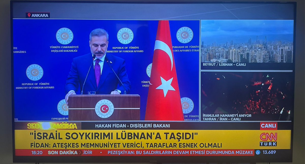 muzakeratyayin's tweet image. Dış işleri bakanı sayın #HakanFidan dan #İsrail e çok sert eleştiriler…👇
“ İsrail Soykırımı Lübnan a taşıdı “
Ben de şunu ilave edeyim❗️
İsrail durdurulmazsa bundan sonra Suriye’ye ilk fırsat bulduğunda da Türkiye’ye taşır ‼️