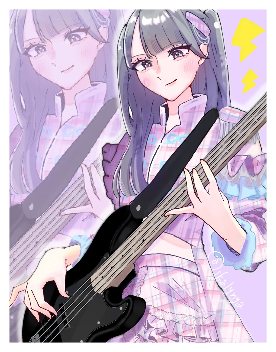 💜4月26日は野口衣織ちゃんのお誕生日💜
『MV、ライブの衣織ちゃんの好きなポイント』
7周年コンサート 呪って呪ってでベースを披露する衣織ちゃん🎸

ベース披露の衝撃が忘れられなくて！
挑戦し努力する姿が大好きです🪄︎︎
#野口衣織 ちゃん
#野口衣織生誕祭2026
#野口衣織生誕祭イラスト企画2026