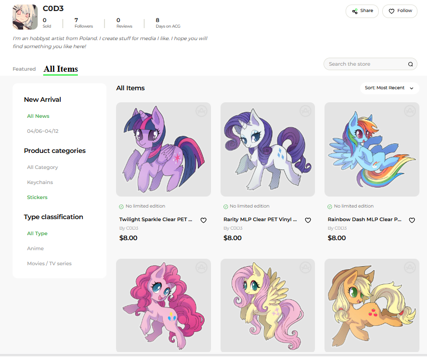 codeeyne's tweet photo. I set up my first store. Thank You for the oppurtunity @ACGGoods  <3 i hope to draw more fandom things and i hope people will find things they like on here. and maybe maybe I'll be able to meet more folks who enjoy things I do <3) https://t.co/Yps6Ddjr9j https://t.co/qXOXR6dD8m