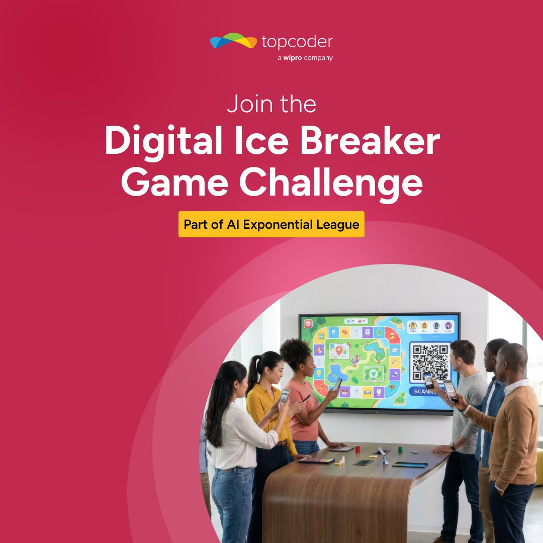 Topcoder's tweet image. New challenge just launched 🚀

Build a digital ice breaker game:
• QR code join
• shared board
• creative prompts

No scores. Just engagement.

Part of AI Exponential League.

Link in the comments.
#Topcoder #UX #GameDesign
