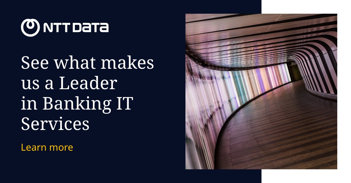 nttdata_inc's tweet image. Discover why @EverestGroup has positioned NTT DATA as a Leader in their 2025 Banking IT Services PEAK Matrix®. 

Explore our vision for the future of #Banking and the technological foundation that sets us apart. 

Learn more: bit.ly/4eaXh3l