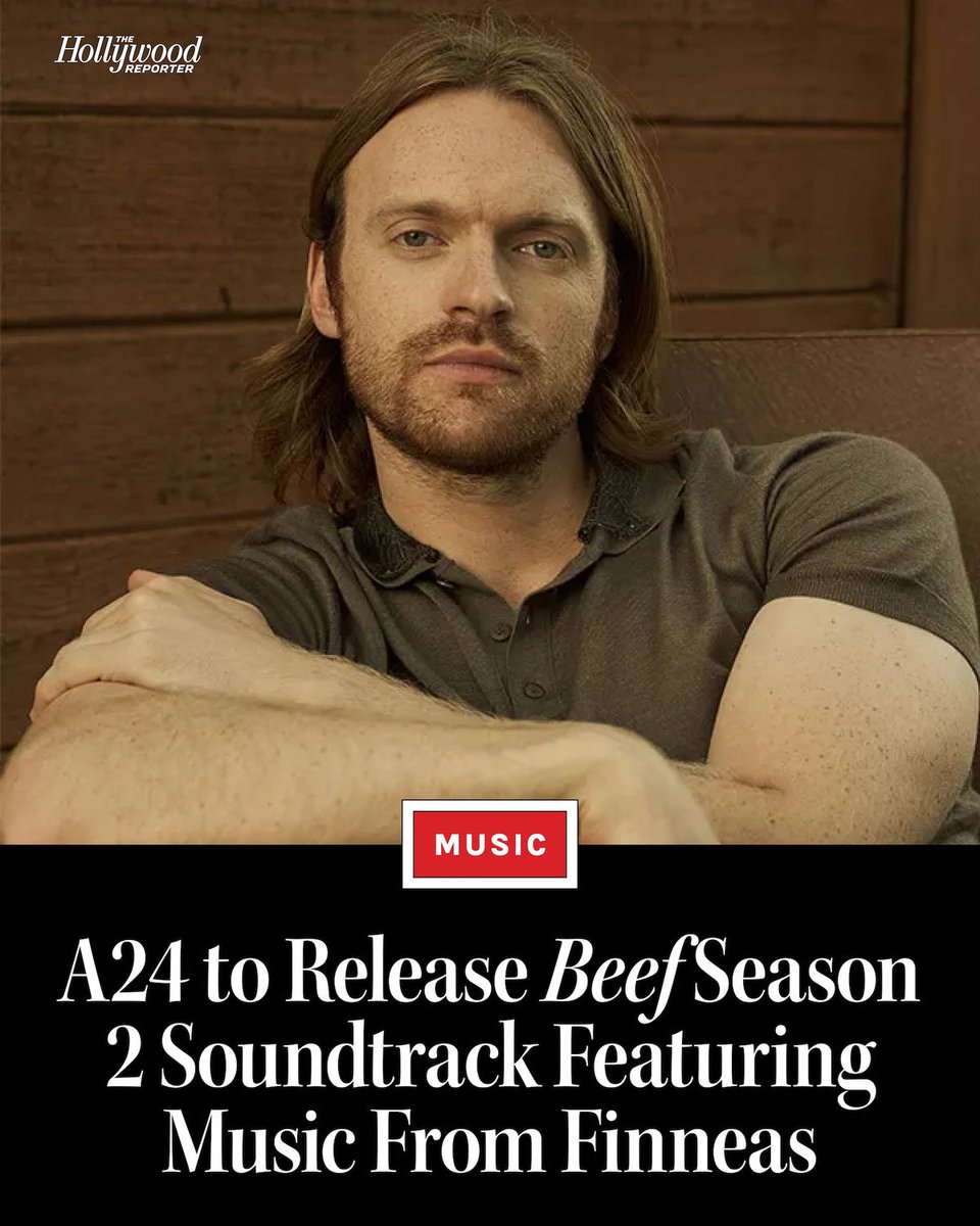 THR's tweet image. The #Beef season two soundtrack will be released parallel to the show’s premiere next week, A24 music announced Thursday. bit.ly/4ss83Wy