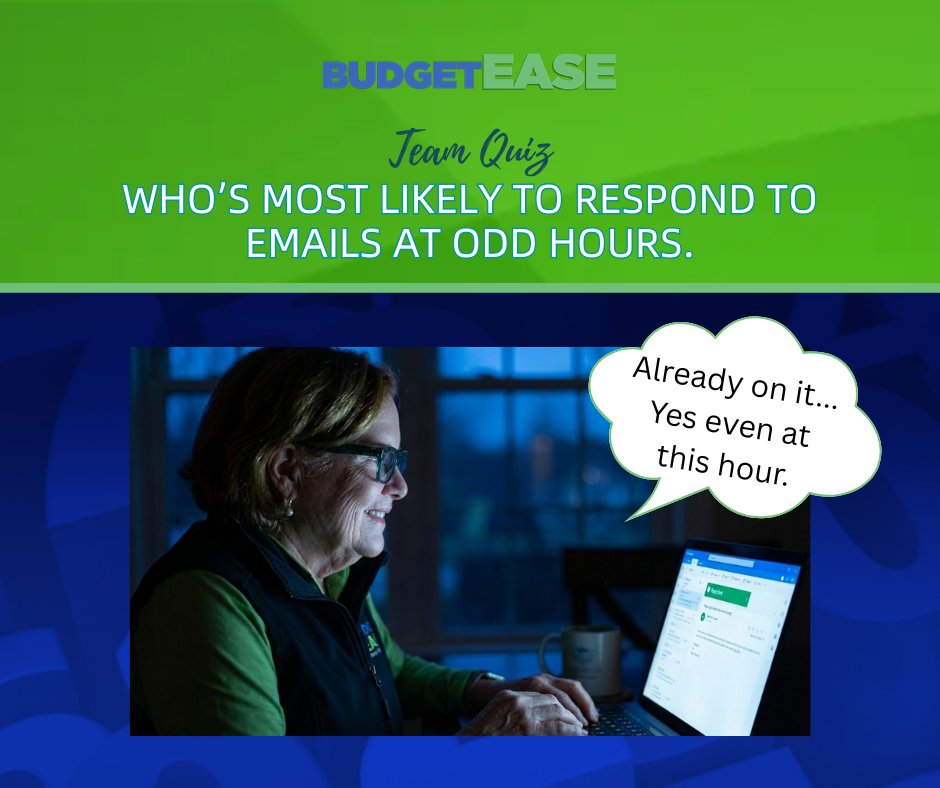 Team Quiz Time!

𝐐: Who’s most likely to reply to emails at odd hours?
𝑨: Kathy… because numbers don’t keep office hours.

Want bookkeeping support that keeps up? hubs.ly/Q04bbVRJ0

#OutsourceBookkeepingServices #AccountingHelp