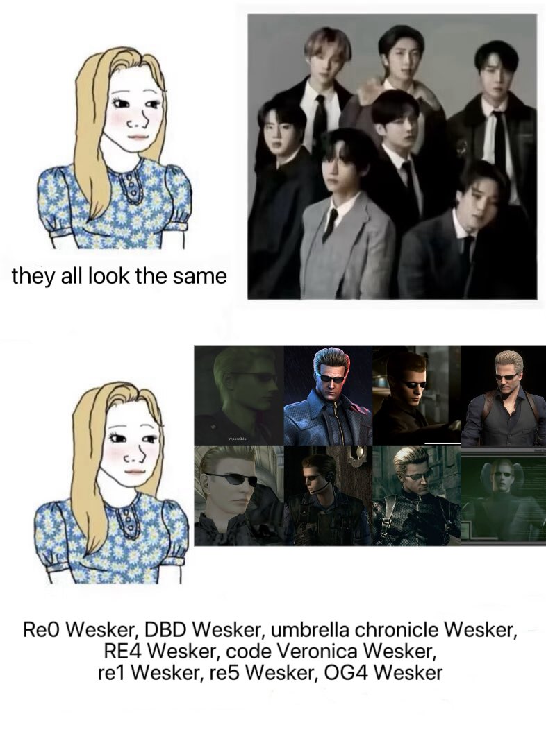 Me explaining to my friend why every Wesker design is a completely different species be like