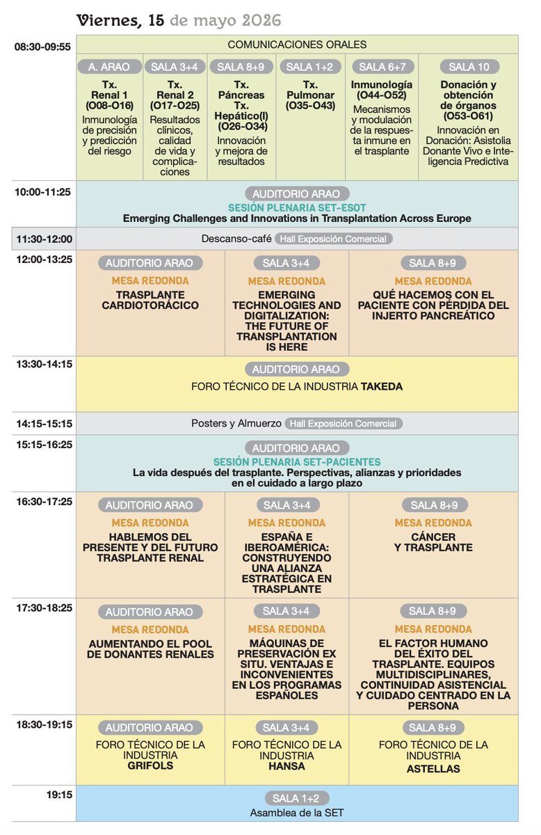 SETrasplante's tweet photo. 🎤 El 9º Congreso #SET2026 se celebra el 14 al 16 de mayo en A Coruña @Palexco
👥 Con ponentes nacionales e internacionales de primer nivel dedicados al #trasplante y un programa que no te puedes perder👇
▶️ Reserva tu plaza:
🔗https://t.co/hKCfCxAq86
👋 ¡Te esperamos! https://t.co/3jj3t9TYDl