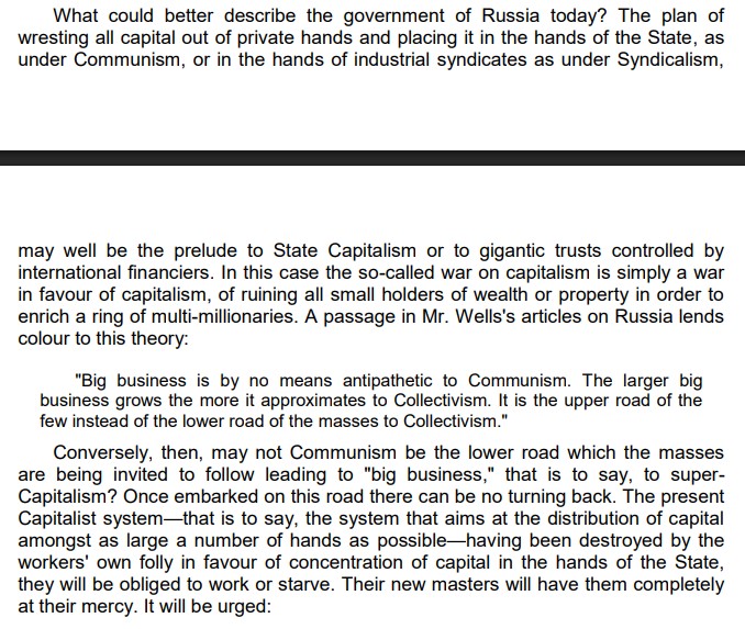 PinkCerberus's tweet image. "... the so-called war on #capitalism is simply a war in favour of capitalism, of ruining all small holders of wealth or property in order to enrich a ring of multi-millionaries.

- Nesta H. #Webster (World Revolution)