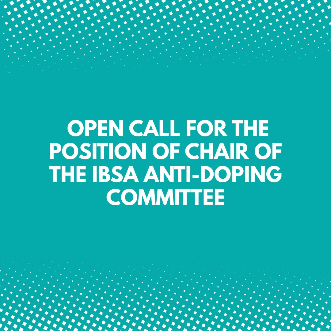 RahimovIlgar's tweet photo. OPEN CALL for the position of Chair of the IBSA Anti-Doping Committee

https://t.co/YxflZsLovd https://t.co/et9RY2cphh
