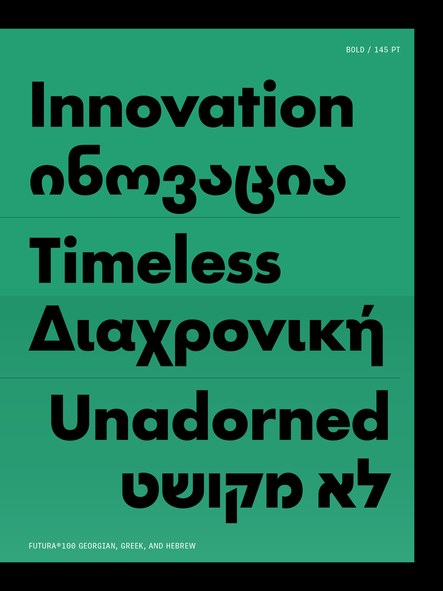 TypeTogether's tweet image. Futura®100 /// Now available in 12 global scripts with more on the way. Combine its global reach with friendly licensing terms and it's clear why Futura®100 should be at the top of your buy list.

Get Futura®100: type-together.com/futura100-mult…

#typography #fonts #graphicdesign
