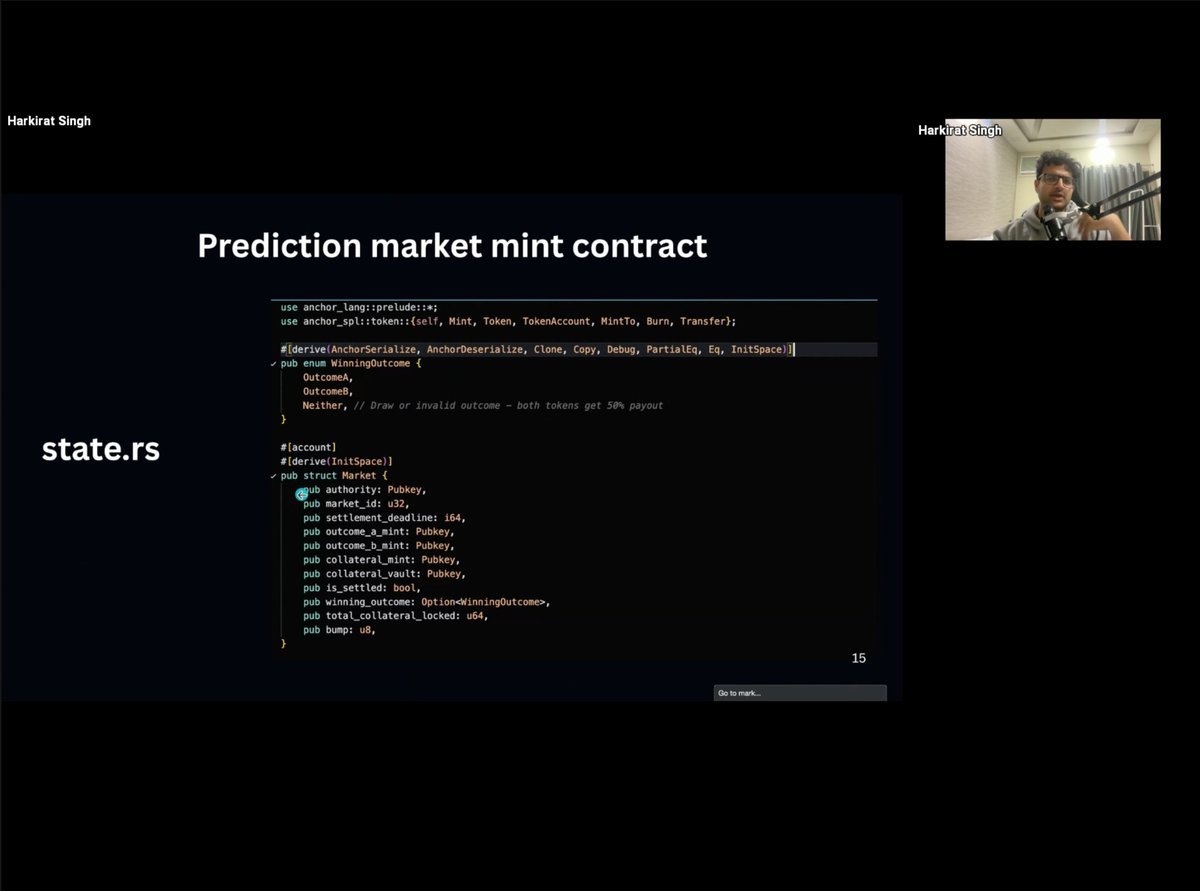 Week 4 of the Solana Bootcamp
This week focused on prediction markets. 
Explored different approaches to building them, including:
- AMM-based models
- Off-chain order book systems
- Fully on-chain designs (with and without tokens)