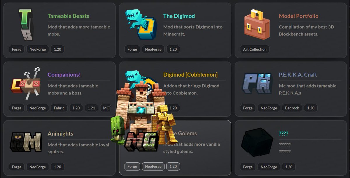 themodderG's tweet image. Now if u go into codder.com and hover over some of the project cards they will display a render as a peek for the content the projects add!