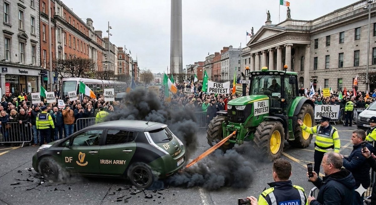 WlCarabain's tweet photo. has the army arrived yet ??  #fuelprotest #dublin https://t.co/gEogP5hKaP