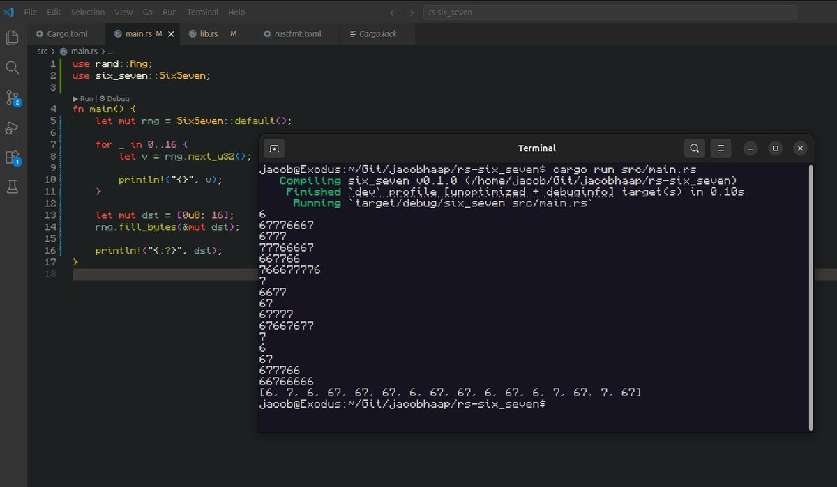 jacobhaap's tweet photo. Six seven: Rust edition :) https://t.co/E4HCJgctCr