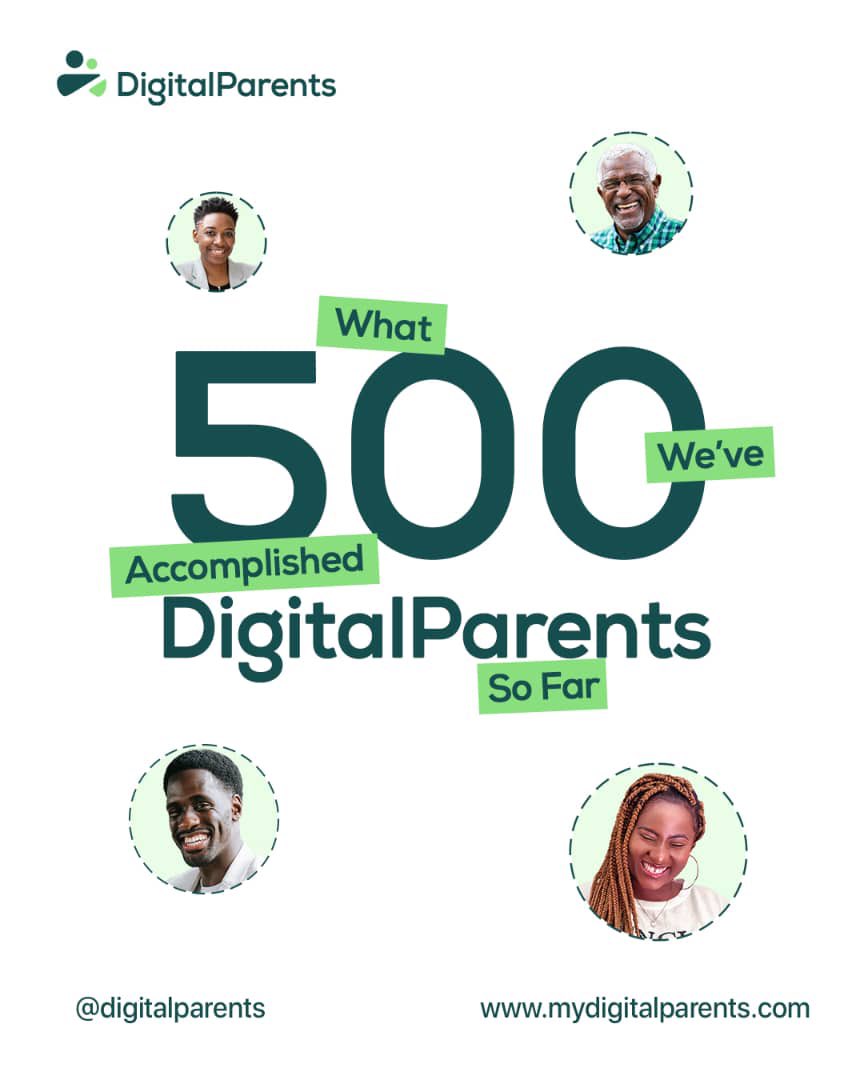 mydigiparents's tweet photo. Today we’ve crossed 500 DigitalParents globally.

Together, we have supported 62 students across Nigeria and we are just getting started.

62 may seem small, but to us, it is proof that this is about lives and destinies being shaped. https://t.co/mYcaLiY7wM