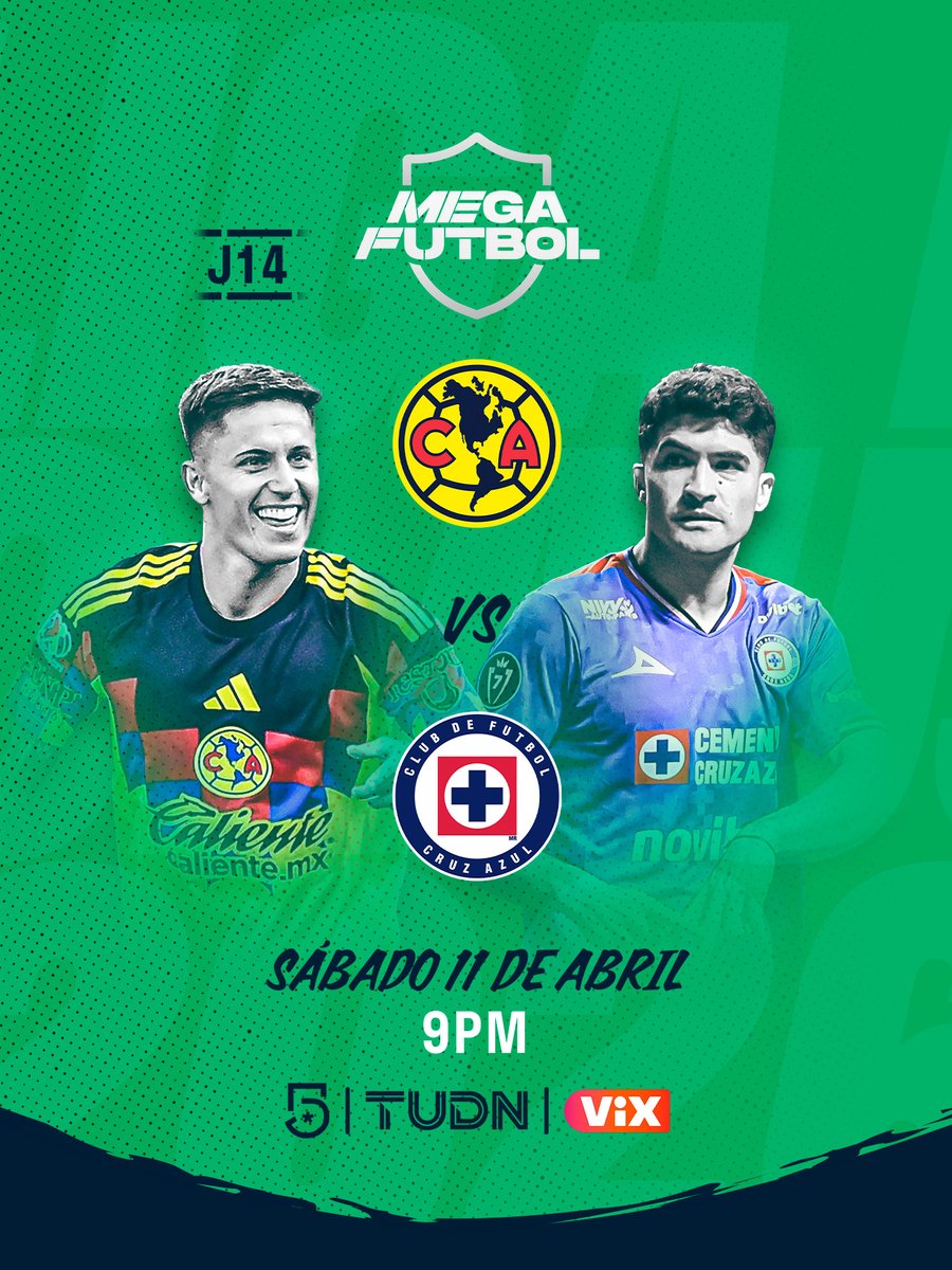 TUDNMEX's tweet photo. Este sabadito tenemos una cita, JOVEN. El Ave y La Maquinota en la #CasaDeColosos⚽️🏟️🔥 

CLÁSICO DE @VIX🇲🇽📲 https://t.co/NGI9qmZtEn @MiCanal5 y @TUDNMEX🤩🤩🤩 https://t.co/p8TZNY0669