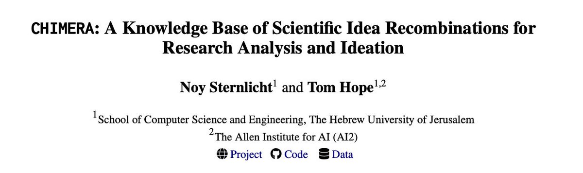 Hoper_Tom's tweet photo. Happy to share three papers accepted to the #ACL2026 @aclmeeting conference: on AI ideation, multimodal medical AI, and literature understanding.

If you want to read about them, check out the following posts from @NoySternlicht , @NirMMazor and @UKPLab . More updates on each to come separately.

In the hypothesis generation / ideation space : cross-domain inspirations. Led by @NoySternlicht .
https://t.co/d91iDkZ4B2

In the multimodal medical AI domain: medical image diagnosis with literature retrieval. Led by @NirMMazor .
https://t.co/hVRGITKfwM

In literature understanding space: summarizing thousands of citations to understand a paper's impact. Led by Hiba Arnaout from @IGurevych's lab, with major contributions from @NoySternlicht . 
https://t.co/ZTWZhbEWZX