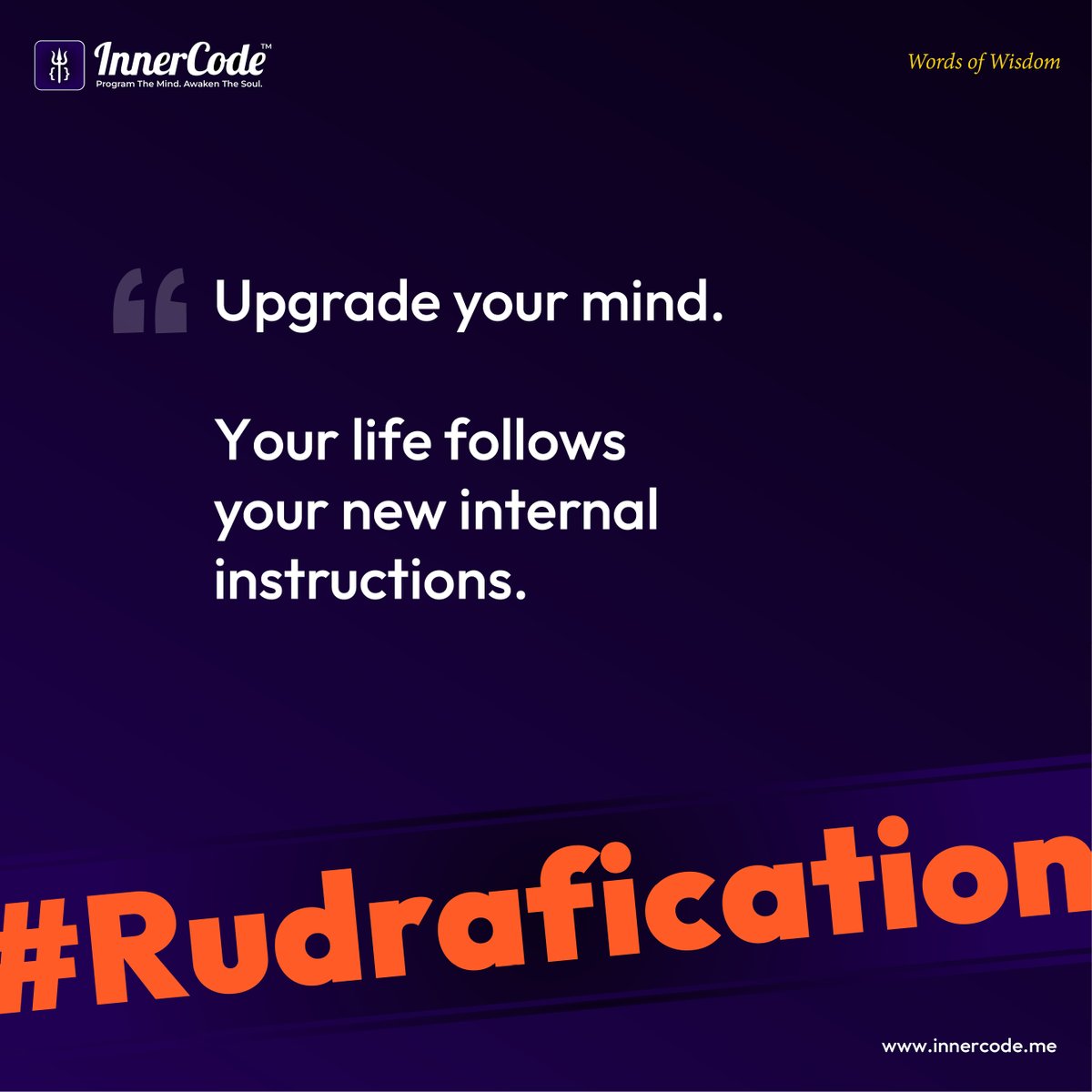 ShivRudransham's tweet photo. Upgrade your mind. Your life will follow the new instructions. #Rudrafication #InnerCode #reCreateLifewithRudra #Rudransham https://t.co/9atCdGVqD0