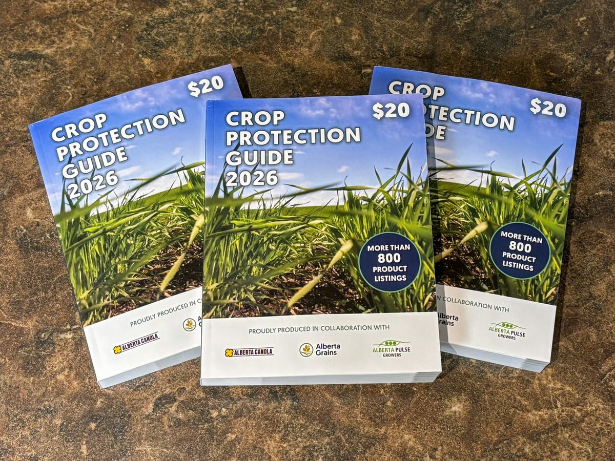 FlagstaffCounty's tweet image. 🌾 Alberta’s 2026 Crop Protection Guide (Blue Book) is here.

Pick up a printed copy at the Flagstaff County office for $20 + GST.

A trusted go-to for pesticide info, spraying guidelines, farm safety, and more.

Prefer digital?
👉 albertabluebook.com 

#CropProtection 🚜