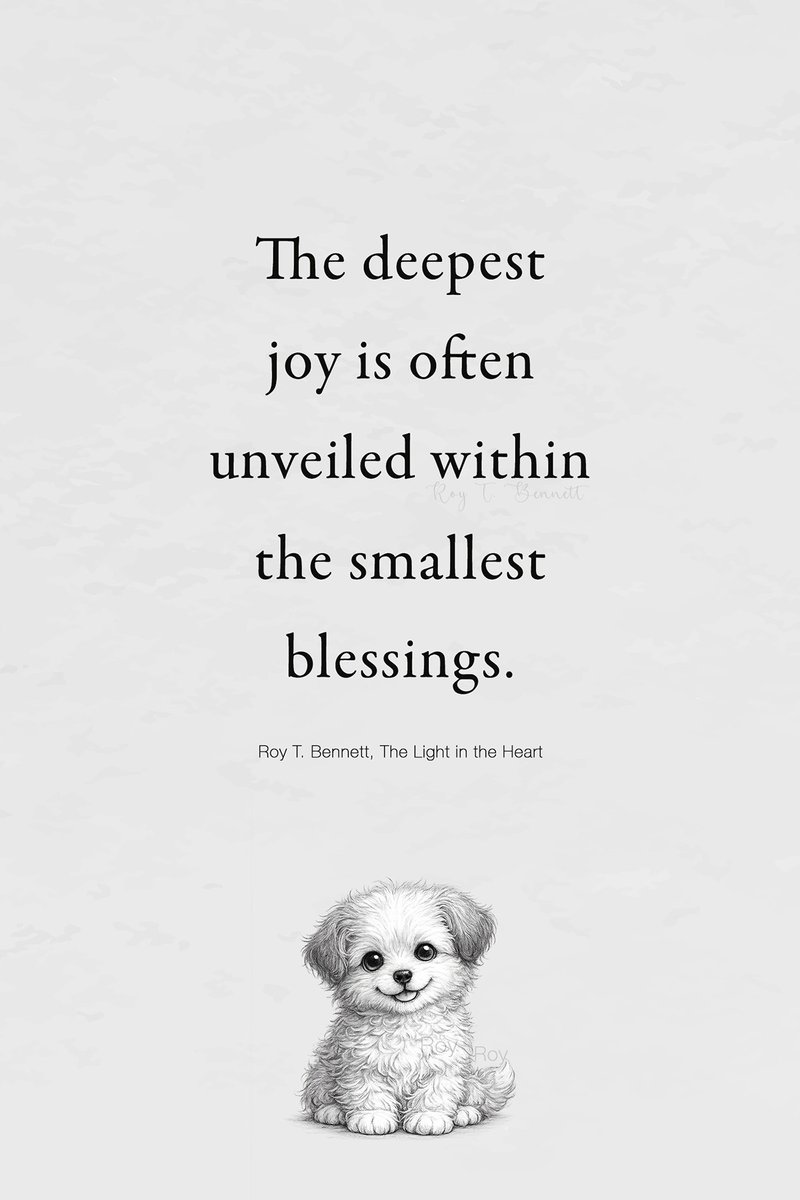 InspiringThinkn's tweet photo. The deepest joy is often unveiled within the smallest blessings.
Roy T. Bennett, The Light in the Heart https://t.co/t2LXaIlWNN