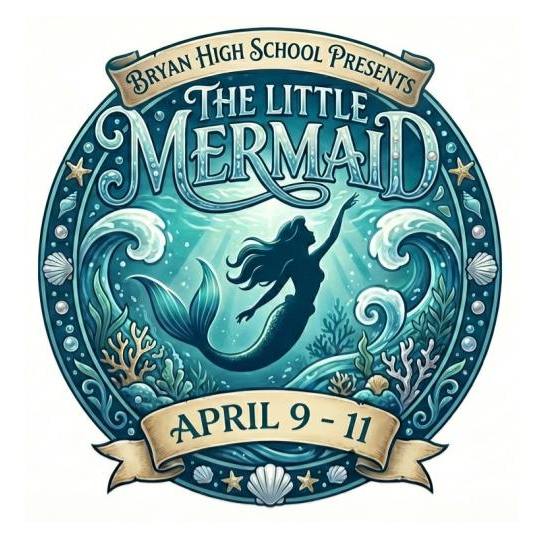 VisitBryanOhio's tweet photo. You don't have to head to the coast for some time "Under the Sea." You just need to be in Bryan for BHS Musical's production of The Little Mermaid! Don't be one of those "Poor Unfortunate Souls" who misses out. https://t.co/bvp7RqI5NN