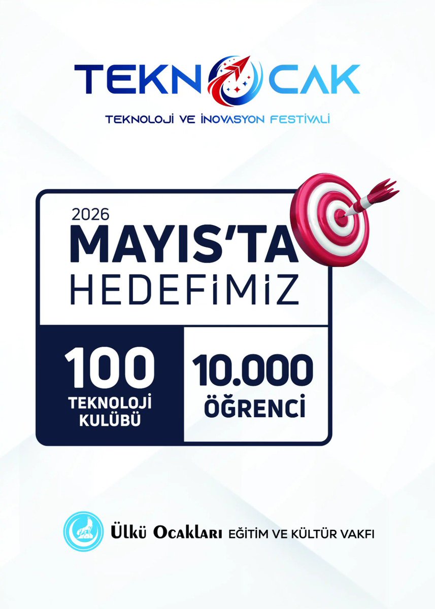 Ülkü Ocakları Nisan ayı dergimizin arka kapağında yer alan bu vizyonla; rotamız net, hedefimiz büyük! 

Mayıs ayındaki TeknOcak Teknoloji ve İnovasyon Festivali’nde hedeflerimizi fazlasıyla aşacak, Türk gençliğinin gücünü teknolojiyle perçinleyeceğiz! 

<a href="/ayyildirim1/">Ahmet Yiğit Yıldırım</a>