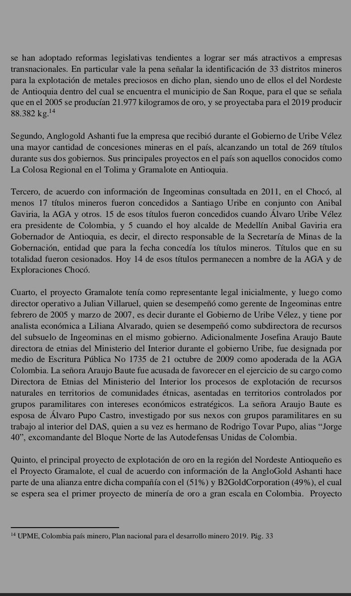 Proceso de reconfiguaracion territorial, de las Haciendas y los predios de los Villegas Uribe, los Uribe Velez y los Gallon Henao a la minería extractivista de AGA-B2Gold Gramalote Colombia Límited.