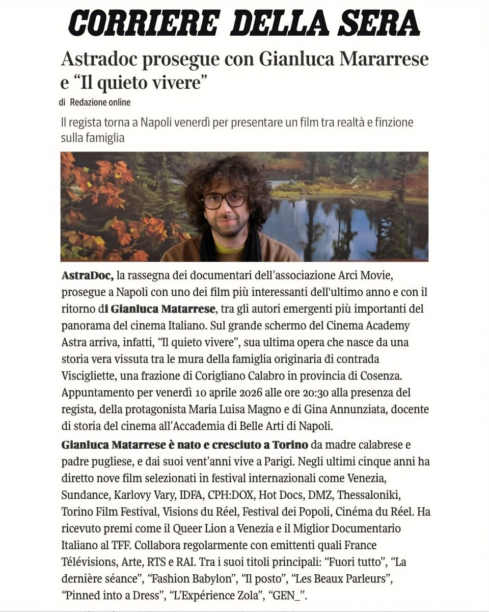 QueerLion's tweet photo. Winner of Queer Lion Award 2021 with 𝐋𝐚 𝐝𝐞𝐫𝐧𝐢𝐞̀𝐫𝐞 𝐬𝐞́𝐚𝐧𝐜𝐞 (The Last Chapter), director Gianluca Matarrese will present at festival Astradoc in Naples his latest work 𝐈𝐥 𝐪𝐮𝐢𝐞𝐭𝐨 𝐯𝐢𝐯𝐞𝐫𝐞 (I Want Her Dead) 

⬇️⬇️⬇️ https://t.co/pjlCxCLh5W