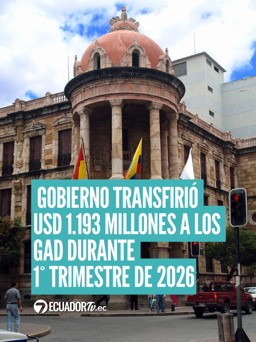 EcuadorTV's tweet image. #Dinero | Transferencias a los GAD en Ecuador 2026 registran un crecimiento significativo en el primer trimestre del año. Más detalles: is.gd/hpqdQb