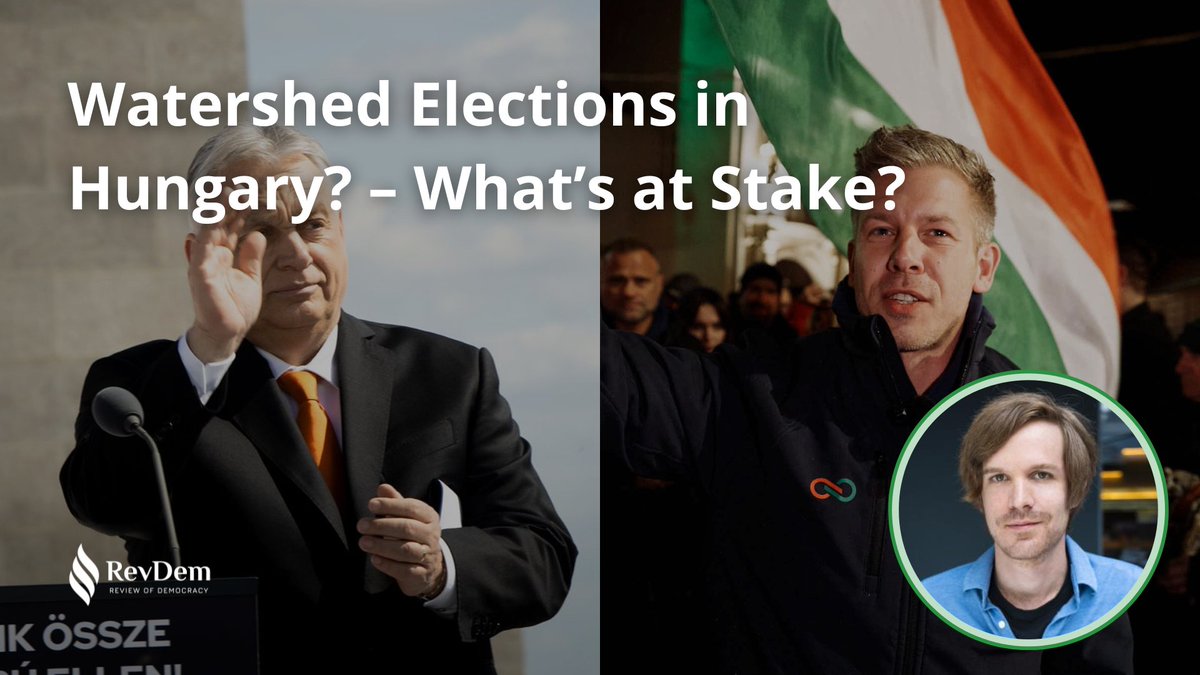 RevDem2020's tweet photo. ✍️ Hungary is awaiting a decisive election, which may cement autocratization or open a path for democratic recovery. In his article, Balint Mikola summarizes expectations, potential outcome scenarios, and their implications. 🇭🇺🗳️

🧑‍💻 Read it now:
👉 https://t.co/JavZTNu5xg https://t.co/xkY81xX0j8