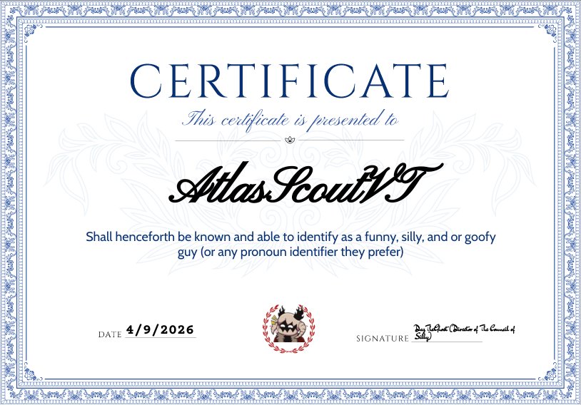 LET IT BE KNOWN THAT HENCEFORTH <a href="/AtlasScoutVT/">Atlas Scout 🎯🧩| Pre-Debut</a> SHALL BE KNOWN AS A FUNNY GUY™