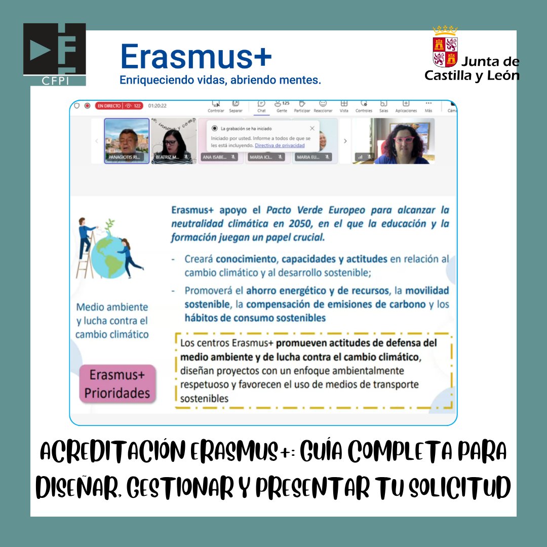 CFPIdiomas's tweet image. Arrancamos el curso💻Acreditación #erasmusplus Guía completa para diseñar, gestionar y presentar tu solicitud🌍
Gracias a Panagiotis Rigas por explicarnos todos los pasos que tenemos que dar para solicitar la acreditación
#formacióncyl #internacionalizacyl #aprendeinnovaycomparte