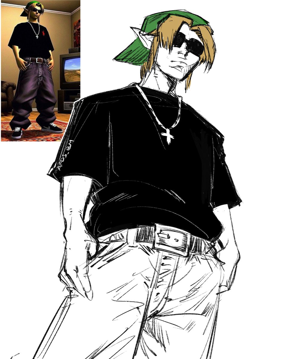 AfdsBm's tweet image. Link sketch in between Comms #link #zelda