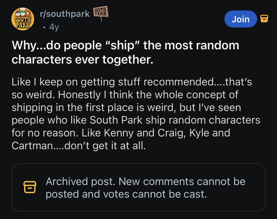 roebean21's tweet photo. I know this post says 4 years ago but this pmo. Also, imagine seeing Kyle and Cartman as a “random pair” lmao https://t.co/YEFT5Iredj