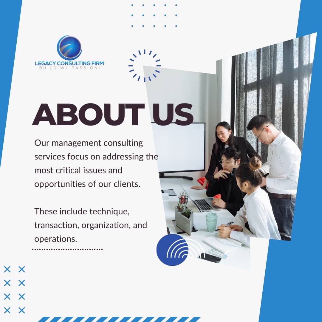 legacyCFirm's tweet image. Our management consulting services focus on addressing our clients' most critical issues and opportunities.
#ManagementConsulting #StrategyConsulting #BusinessStrategy