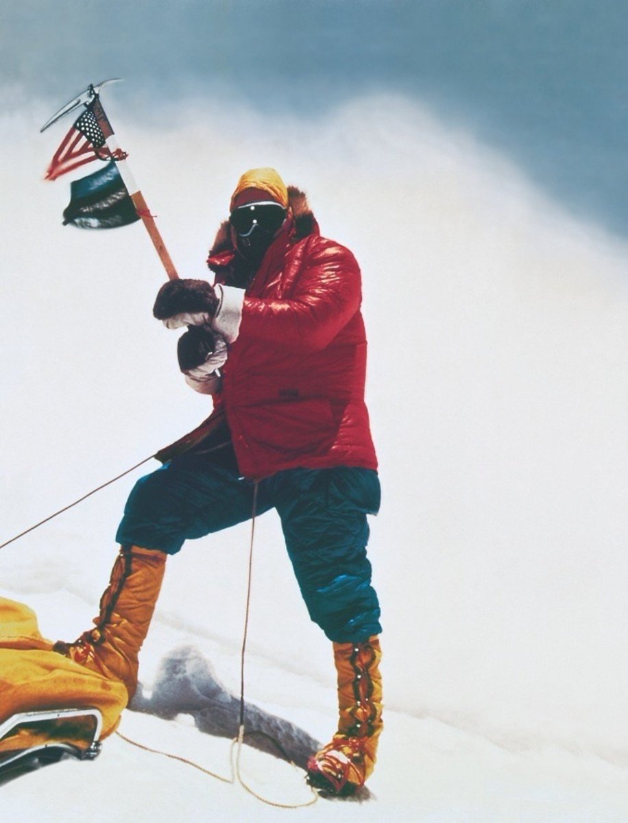 rfkenmore's tweet photo. Jim Whittaker died this week at 97 years old

Interesting:
— First American to summit Mt. Everest (1963)¹
— First full-time employee at REI, and later their second CEO
— In 1965 he guided Robert F Kennedy on an ascent of Mount Kennedy in the Canadian Yukon range, named for JFK, 1 year after his assassination

⎯⎯⎯⎯
¹ Press buzz from his Everest climb pushed REI past $1M for the first time in company history
