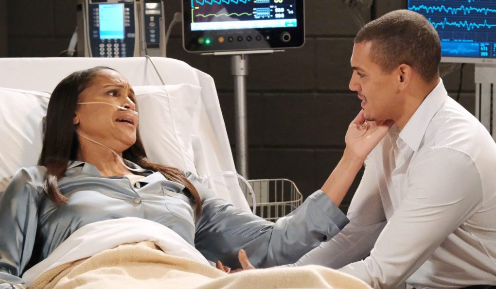 SoulKirk's tweet image. Theo visits the DiMera mansion to check in on his mom. He holds her hand &amp;amp; talks to her about his memories of her from long, long ago. She "awakes" only to tell him that they're BOTH DREAMING! 🙄 #Days