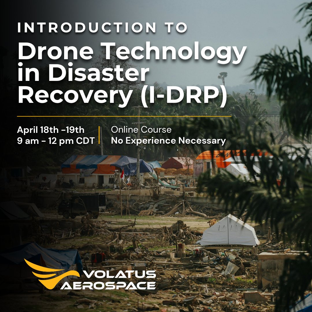 VolatusAero's tweet image. Disasters demand fast, effective response. 

Learn how drones are transforming emergency response and safer operations. Join the online I-DRP course (Apr 18–19, 9am CDT) by Volatus Academy &amp;amp; UTech Jamaica.

Register: utech.edu.jm/course-of-stud…
#DisasterResponse #UAV #OnlineLearning