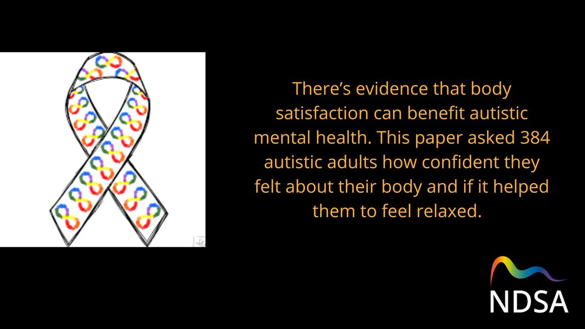NDSA_UK's tweet image. ‘There’s evidence that a positive body image can benefit autistic adults. This paper asked 384 autistic people how confident they were about their body and if it helped them to relax.’  #ActuallyAutistic #Neurodiversity sciencedirect.com/science/articl… ndsa.uk/forum/
