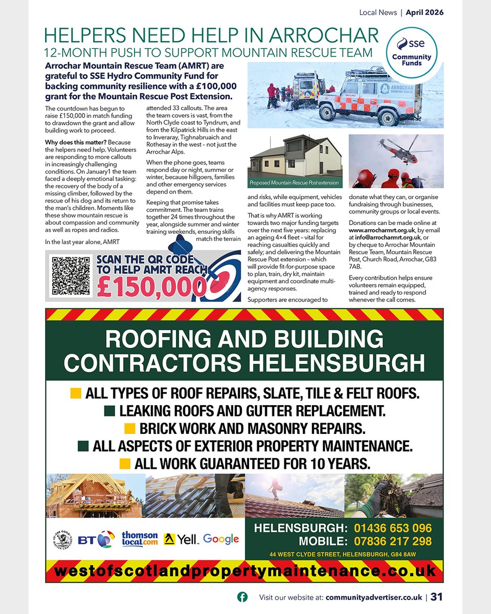 Helpers Need Help in Arrochar: 12‑month push to Support Mountain Rescue Team to reach £150,000 target. Full story, and for the rest of our eBook, CLICK HERE: tinyurl.com/xbbzdcpm