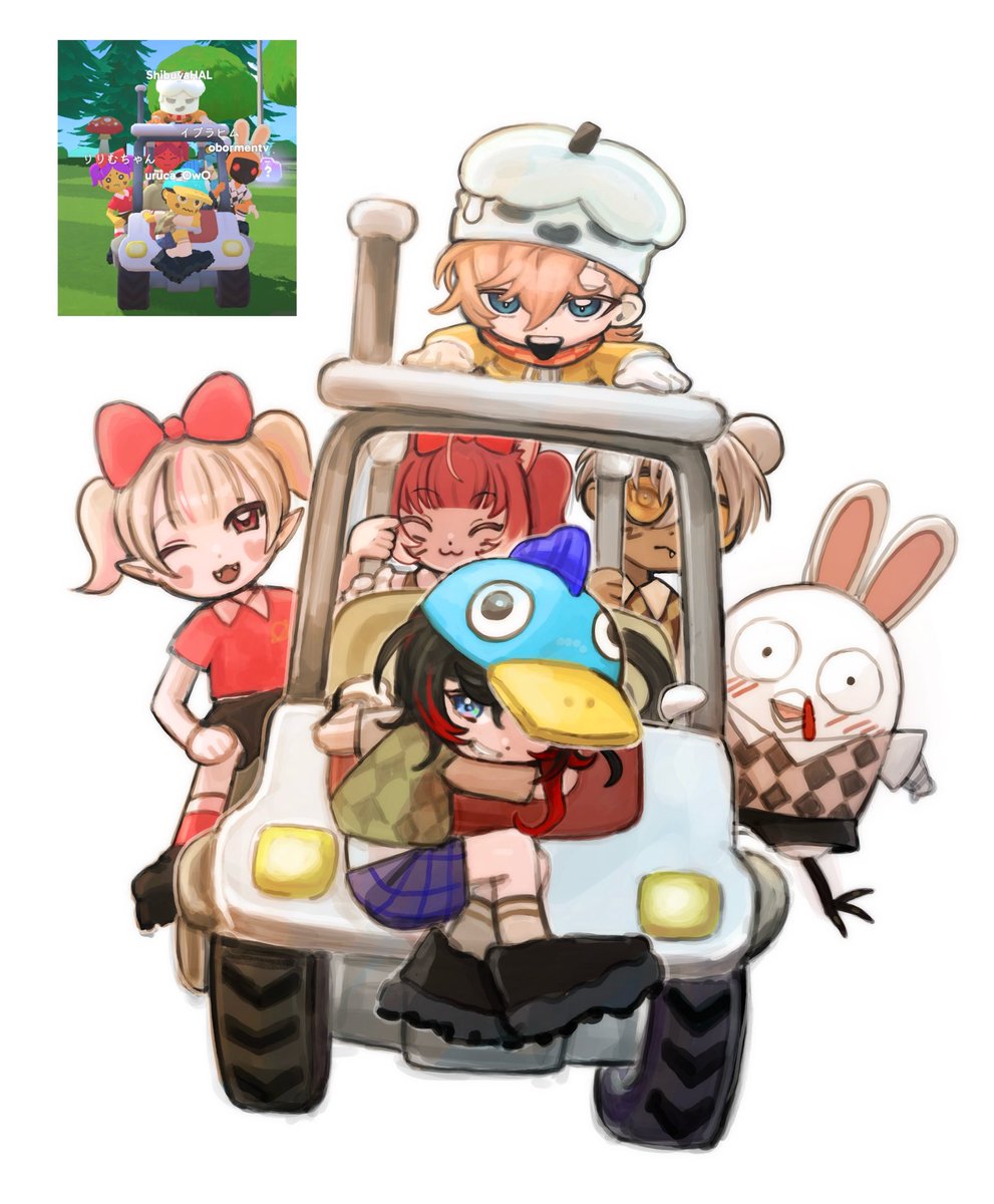 2次会のゴルフもめちゃおもしろかった！！かるびちゃんの載せてた写真も可愛くて思わず描いちゃった〜⛳️
#karunyart