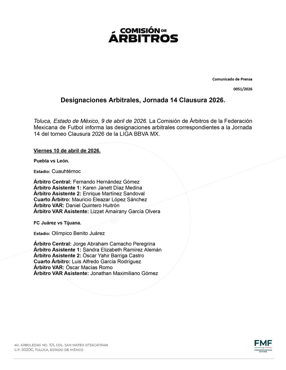 Comisión de Árbitros tweet media