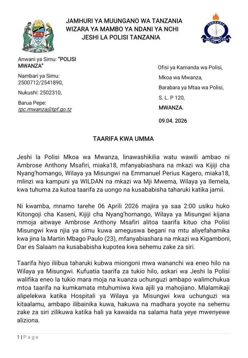 Police Force TZ tweet media