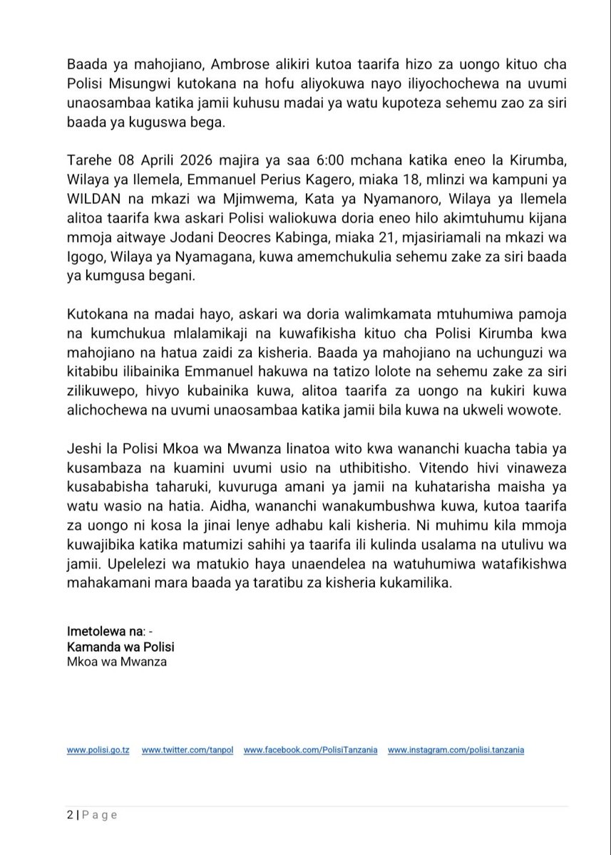 Police Force TZ tweet media