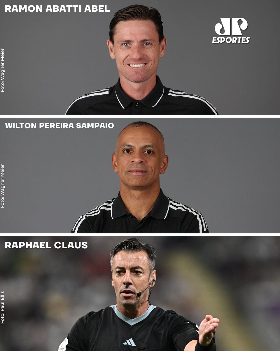 JovemPanEsporte's tweet image. MAIS BRASIL NA COPA!🇧🇷 Ramon Abatti Abel, Wilton Pereira Sampaio e Raphael Claus foram escolhidos pela FIFA para apitar a Copa do Mundo.

#FIFA #CopadoMundo #Futebol