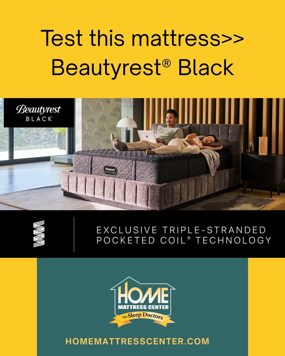 Does your partner's tossing and turning keep you awake a night? 
Beautyrest Black®'s exclusive Triple-Stranded Pocketed Coil® Technology helps you sleep soundly no matter what is happening on the other side of the bed. Experience the collection at homemattresscenter.com
