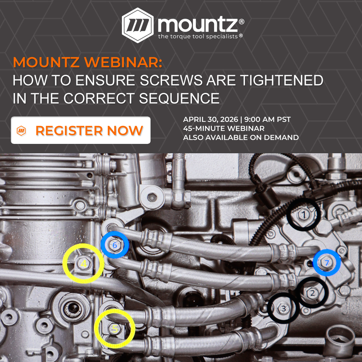 mountztorque's tweet photo. Incorrect screw fastening sequence can lead to uneven clamping force, joint failure, and costly rework.

Register to attend our live webinar and receive the recording after the session.
https://t.co/IFNprVuh3L

#Manufacturing #QualityControl #ErrorProofing #Webinar https://t.co/X8FfAsO7er