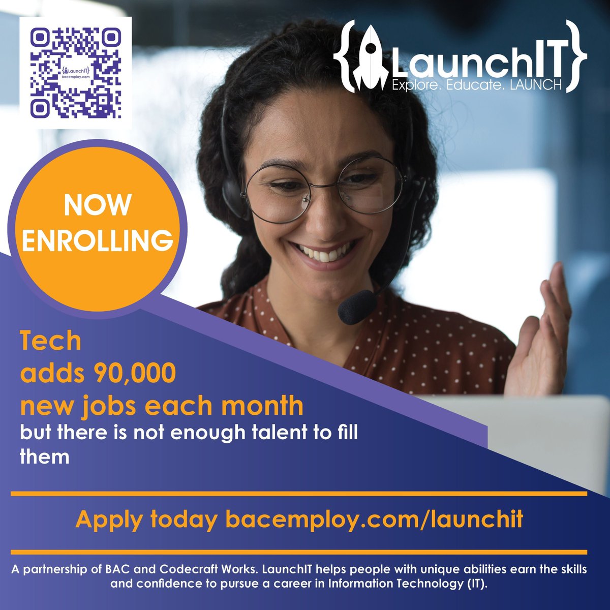BACEmploy's tweet image. Ready to start a career in IT?

LaunchIT enrollment is open for May. Gain real-world tech skills and hands-on experience.

👉️Spots are limited: BACemploy.com/LaunchIT

#ITCareers #TechSkills