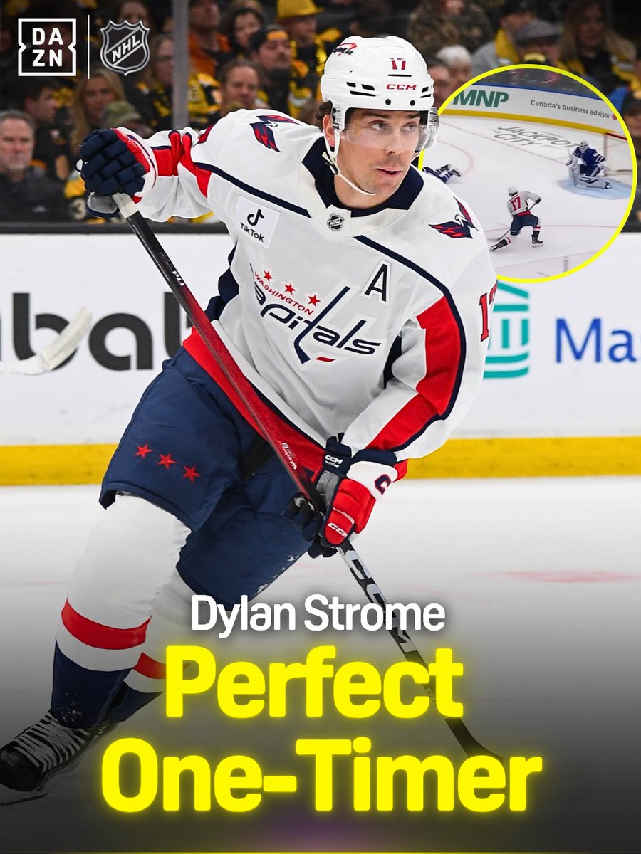 DAZN's tweet image. Is there anything in hockey better than one-timer? 

#NHLonDAZN | #Capitals | #Strome | #NHL
