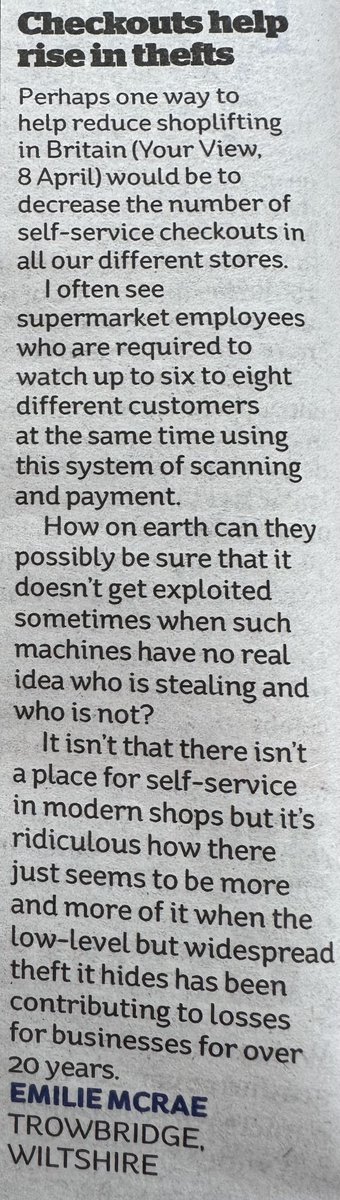 Barb_Drummond's tweet photo. #checkouts reduce #crime #supermarkets https://t.co/LiXtk2lGSv