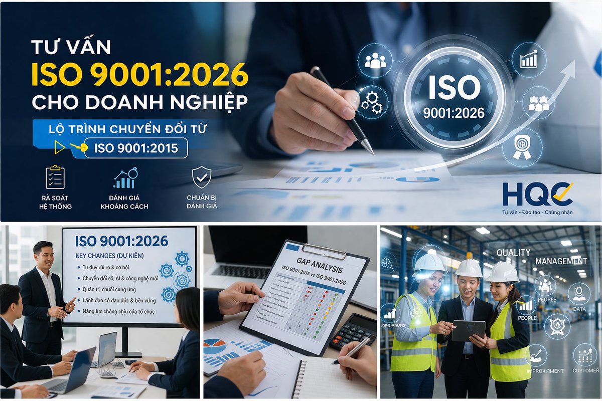 QuangSME's tweet photo. ISO 9001:2026 đang đến gần.
Nếu doanh nghiệp bạn đang dùng ISO 9001:2015, đây là thời điểm tốt để:
•rà soát hệ thống
•đánh giá khoảng cách
•chuẩn bị lộ trình chuyển đổi

HQC hỗ trợ tư vấn ISO 9001:2026 

#ISO9001 #ISO90012026 #TuVanISO9001 https://t.co/7CrToISp8r