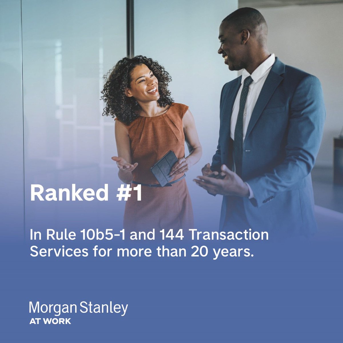 rajpathakMS's tweet photo. For 21 years in a row, The Washington Service has ranked Morgan Stanley number 1 in Rule 10b5-1 and 144 Transaction Services for executives. Learn more about our Executive Services offering. https://t.co/YPpega7YOz https://t.co/DG4MAK8JkI